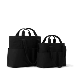 Vida Organic Cotton Tote In Onyx, Small -Hot Sale Dagne Dover Store OrganicCotton Vida Onyx SizeComparisonAngle 2048x2048.jpgcopy