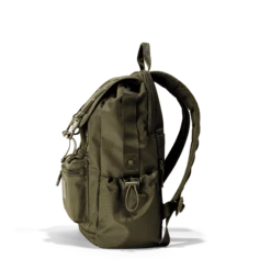 Brooklyn Flap Top Backpack In Dark Moss -Hot Sale Dagne Dover Store Travel Brooklyn DarkMoss SideLeft